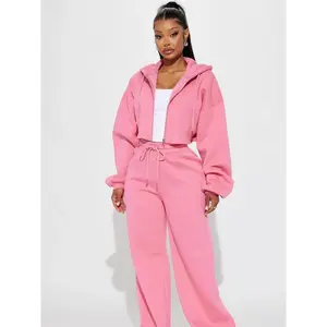 On The Go Fleece Pant Set �C Pink | Relaxed Fleece Fit | Soft & Stylish Loungewear | Trending US Outfit 2025