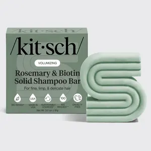 Kitsch Rosemary & Biotin Volumizing Natural Shampoo Bar, Strengthening & Thickening Bar Shampoo for All Hair Types, Made in USA, Vegan, Paraben Sulfate & Cruelty Free Soap