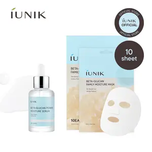 IUNIK Beta Glucan Instant Moisture Boost Duo | Beta Glucan Serum + Family Moisture Mask
