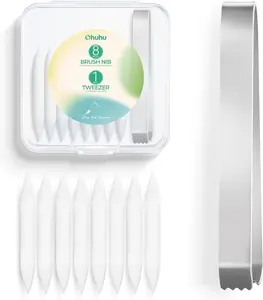 Ohuhu Markers: Pack of 8 - A Tweezer included - Comes in A Storage Box - Replacement Super Brush Nibs of Honolulu & Honolulu B Series