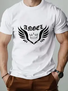 Fuji Mountain Japanese Text Print T-Shirt, Men's Slim Fit Short Sleeve, Ideal for Gym, Travel, Campus, Streetwear, Hip-Hop Lovers