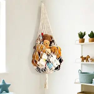 [Hanging Net |   Stuffed Animal] Hanging Net Stuffed Animal Storage |   Macrame Toy Display Plush Holder |   Boho Playroom Organizer for Halloween Christmas Plushie Organizer, Stylish Storage, Cozy Hammock, Decorative Storage, Teen Bedroom, Plushie Lovers