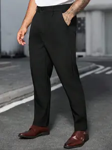 Men's High-Quality Fitted Dress Pants, Trouser, Plus Size 2xl-6xl Casual Woven Fabric, Perfect Fit for All Occasions, Spring & Fall Fashion, Menswear