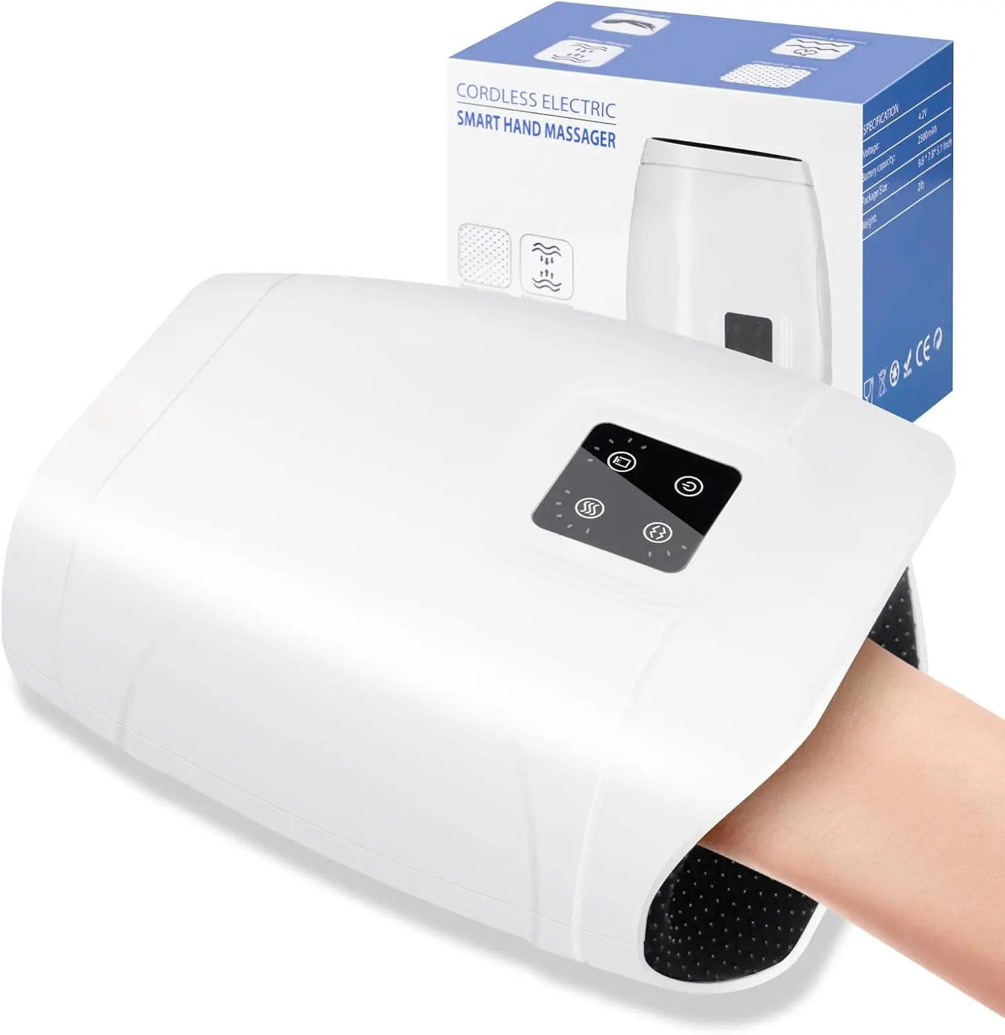 Hand Massager with Heat and Compression,Cordless Hand Massager,5 Strength Levels for Arthritis, Carpal Tunnel and Stiff Joints,Hand and Wrist Massager,Pain Relief,Ideal Gift,#1 Choice for Leisure massage mode father day