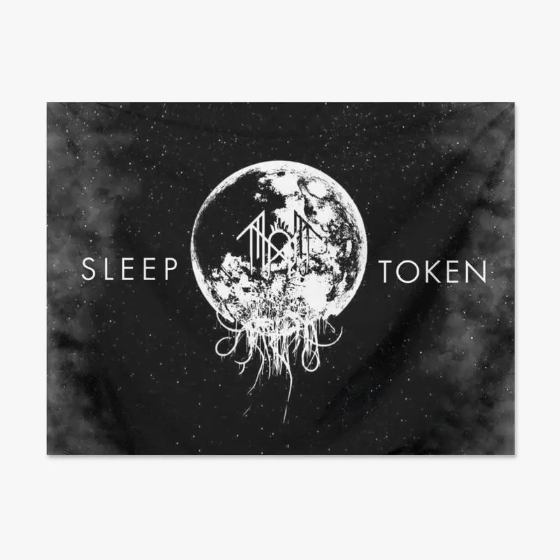 Sleep Token Take Me Back to Eden Music-Themed Ultra-Soft Wall Tapestry, Starry Sky White Bedroom Decor, Year-Round Home Textile Gift Flag Banner