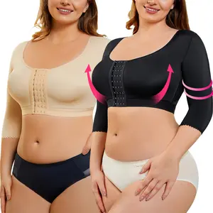 Arm Shaper for Women Post Surgery Push Up Bra Compression Long Sleeves Corset Corrector Black Minimalist Seamless Shapewear bra