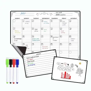 Magnetic Calendar for Fridge, 3 Erasable Boards with 4 Markers, Home Office School Use, Weekly Planner, Weekly Monthly Plan Whiteboard