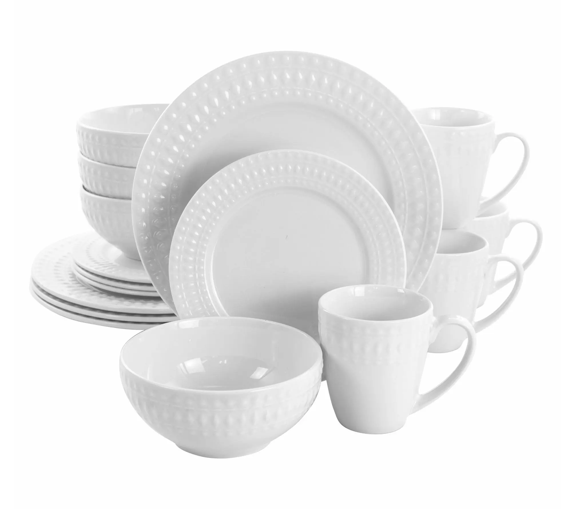 Elama Cara 16 Piece Round Porcelain DinnerwareSet Elama Cara 16 Piece Round Porcelain DinnerwareSet