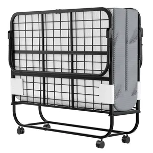 Homieasy Twin Size Folding Bed With Mattress - Portable Rollaway Bed for Adults,  With Storage Cover