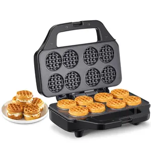 Waffle Maker, Reemix Multi Mini Electric Waffle Iron Bake 8 x 1.8 Inch Small Waffles, Nonstick Waffle Iron with Quick Heat-Up, Simple & Easy Tiny Chaffle Baker for Home & Restaurants, Small Bites for Kids Breakfast