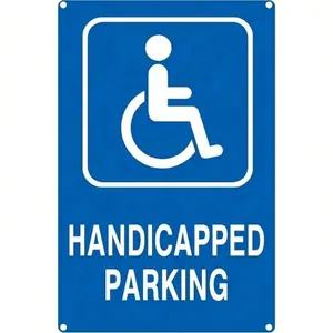 SecureSpot Premium Aluminum Handicapped Parking Sign Engineer Grade Reflective UV Resistant for Outdoor Long Lasting Durability