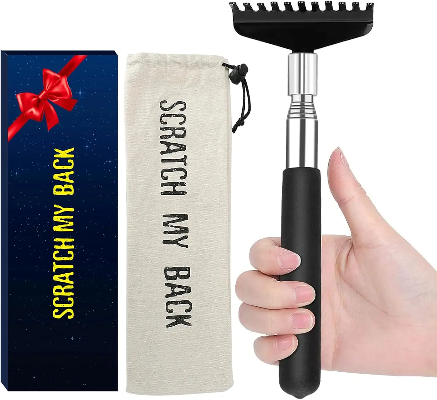 Oversized Portable Extendable Back Scratcher for Ultimate Comfort - Body Care Stainless Steel