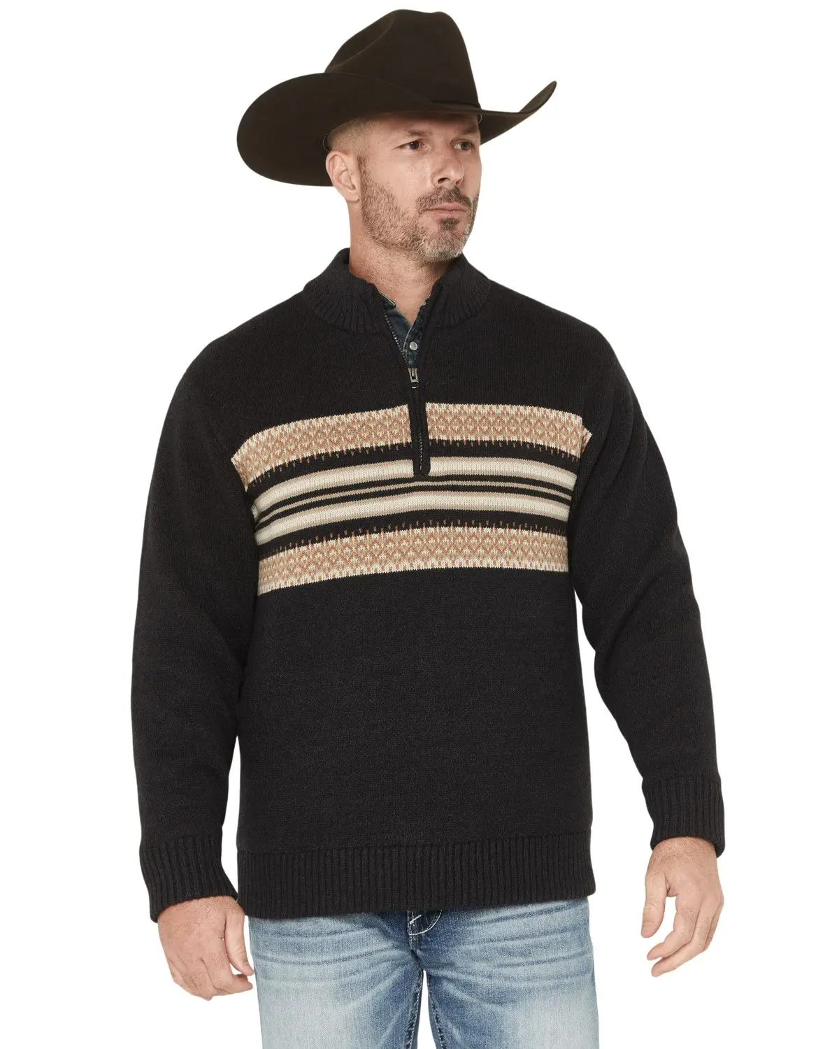 Cinch Men's Men'S 1/4 Zip Southwestern Border Print Pullover - Mwk1560005