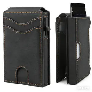 2026 Upgraded Pop Up Wallet for Men, RFID Blocking Leather Card Holder Wallet, Slim Minimalist Wallet with 7–11 Card Capacity & ID Window Bifold Wallet Pefect Gift