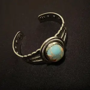 Vintage Turquoise Stone Cuff Bracelet