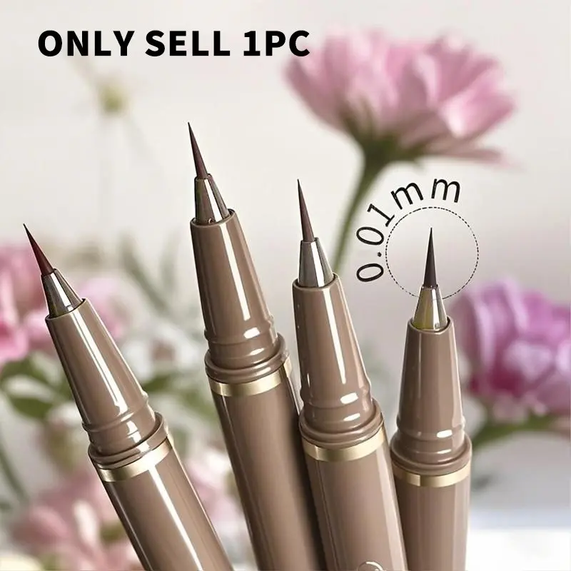 Ultra-Fine Tip Eyeliner Pen, Coffee Color, Waterproof Sweat-Resistant, Suitable for All Skin Types, Smudge-Proof, Smooth, Precision Brow Brush, Makeup, Brow Pencil, Pigment
