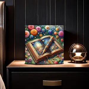 Book Pattern DIY Diamond Arts Colorful Painting Kit without Frame, DIY 5D Diamond Arts Colorful Painting Kit, Wall Art Decor for Home Living Room Bedroom
