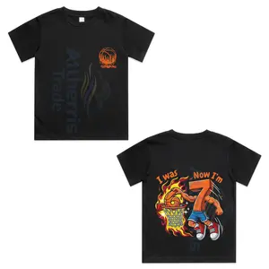 I was 6 Now I'm 7 Basketball 6 7 Birthday  Front and Back Cotton T-shirt, Graphic Print Round Neck Short Sleeve Casual Tee for Boys Girls