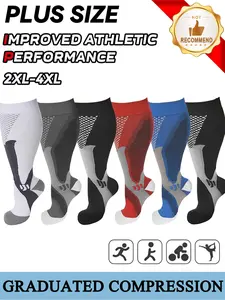 Men & Women Compression Socks, 20-30mmhg Graduated Support Stockings, Sporty Design, Moderate Fabric, All Season Use, Compression Athletic Socks