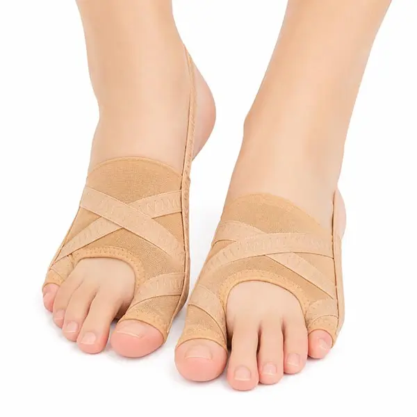 Tech Love Unisex Bunion Corrector Sleeves (Bunion Sleeve) - Breathable Stretch Mesh Toe Support Wraps, Toe Spacers, Adjustable Heel Strap, Ankle Slim Fabric, 1 Pair for Adults, Fits Left & Right Ft Daily Hallux Relief