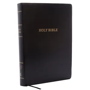 KJV Holy Bible, Giant Print Center-Column Reference Bible, Black Leather-Look, 53,000 Cross References, Red Letter, Comfort Print: King James Version