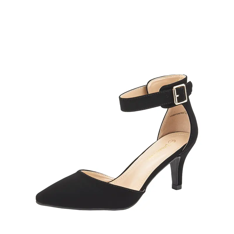 DREAM PAIRS Women's Elegant Classic Low Heel Ankle Strap Pumps - Adjustable Buckle Closure, Padded Insole for Comfortable Heels, Platform Design, Rubber Sole Footwear for Happy Hour, Skirt, 3 In, 3" Heel Height