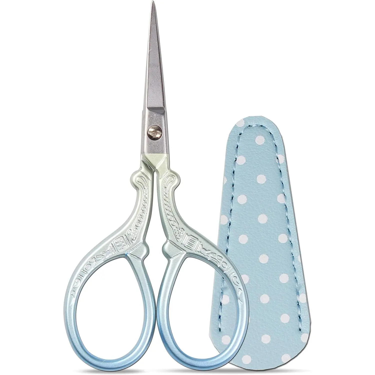 Embroidery  Set with Leather Sheaths for Sewing Crafting, Art Work, Threading, Needlework DIY Tools Dressmaker Small 3.6 inch Shears Cross Stitch Knitting Scissor