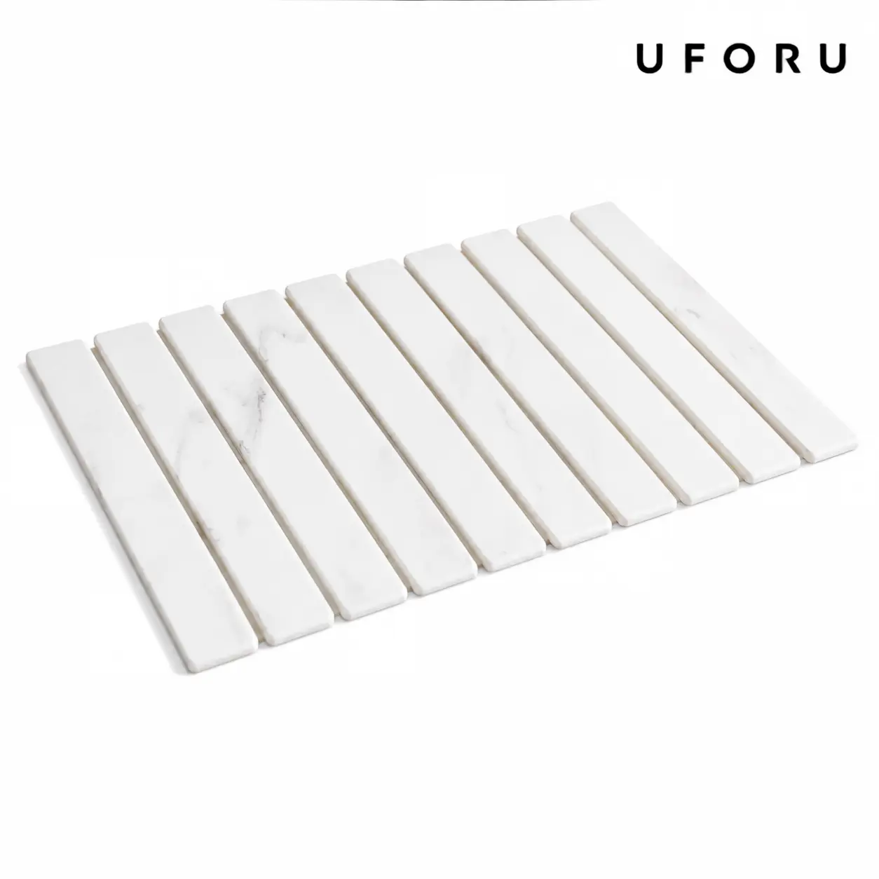 UFORU Large Rectangle Diatomaceous Earth Stone Dish Drying Mat - 24"×16" Kitchen Counter Stone Block, Decorative, Absorbent Nonslip Placemats & Coasters, Heat-Resistant, Eco-Friendly, Drip-Soak Surface, Foldable Stainless Steel Rack Compatible