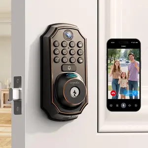 Arpha D289 Keyless Door Lock Deadbolt with Handle Set - WiFi Door Lock with Camera - 5 in 1 Camera+Doorbell+Fingerprint Keyless Entry Door Lock