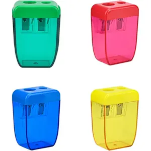 4 count Pencil Sharpeners Manual for  Adults, Dual Hole Small Handheld Pencil Sharpener Bulk for Office School ,  to School Supplies