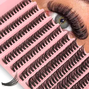 Natural Look Individual DIY False Eyelashes, Cosmetic False Lashes 10 Rows 8-16mm Mixed Length Faux Clusters Eyelash, Self Grafting Curling Fake Eyelashes, Fluffy Volume Eyelashes, High Quality Eyelashes