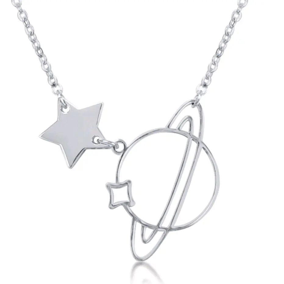 Saturn Necklace in Silver