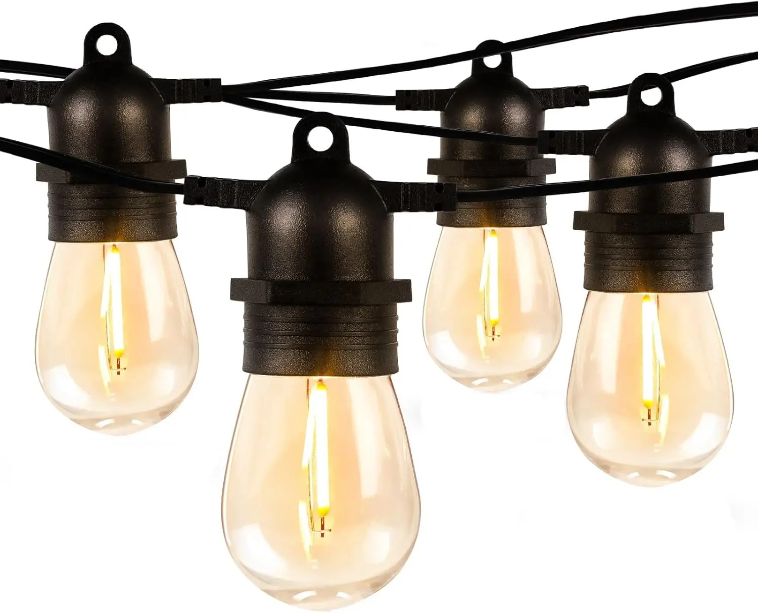 LEPRO Outdoor LED String Lights - 50ft, 15 Shatterproof Edison-Look Bulbs, Waterproof Fairy Lights for Deck, Pergola, Smart Color-Changing Glowing Illuminated LED Decor, Fairy Lights Outdoor, Led Color-Changing Outdoor