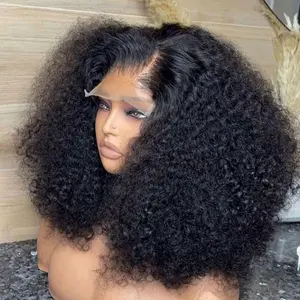 【Lemoda Outlets Deals】Lemoda 13x4 Burmese Kinky Curly Lace Front Human Hair Wigs Outlets Sale 210 Density Deep Curly 13x4 HD Transparent Lace Frontal Wigs For Women Pre Plucked