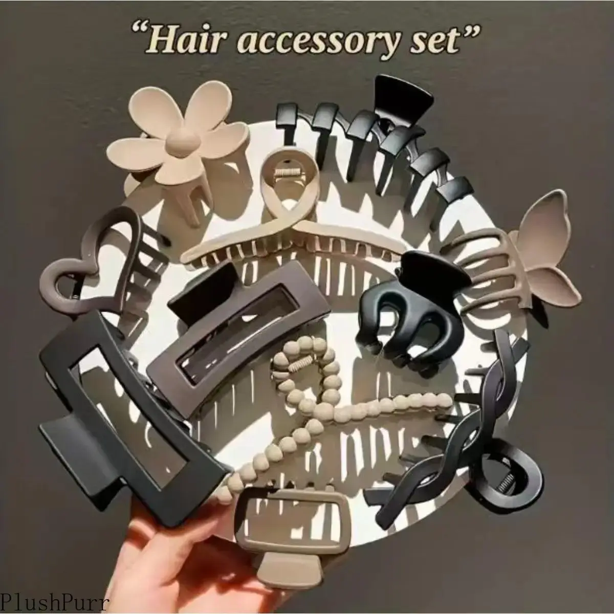 Frosted Floral Hair Claw Clip Set with Shark Grab Clips and Hairp Stylish Headwear Accessories for Daily Wear Delicate Flowers Strong Hold Gentle on Hair Versatile Decorative tiktokshopbacktoschool