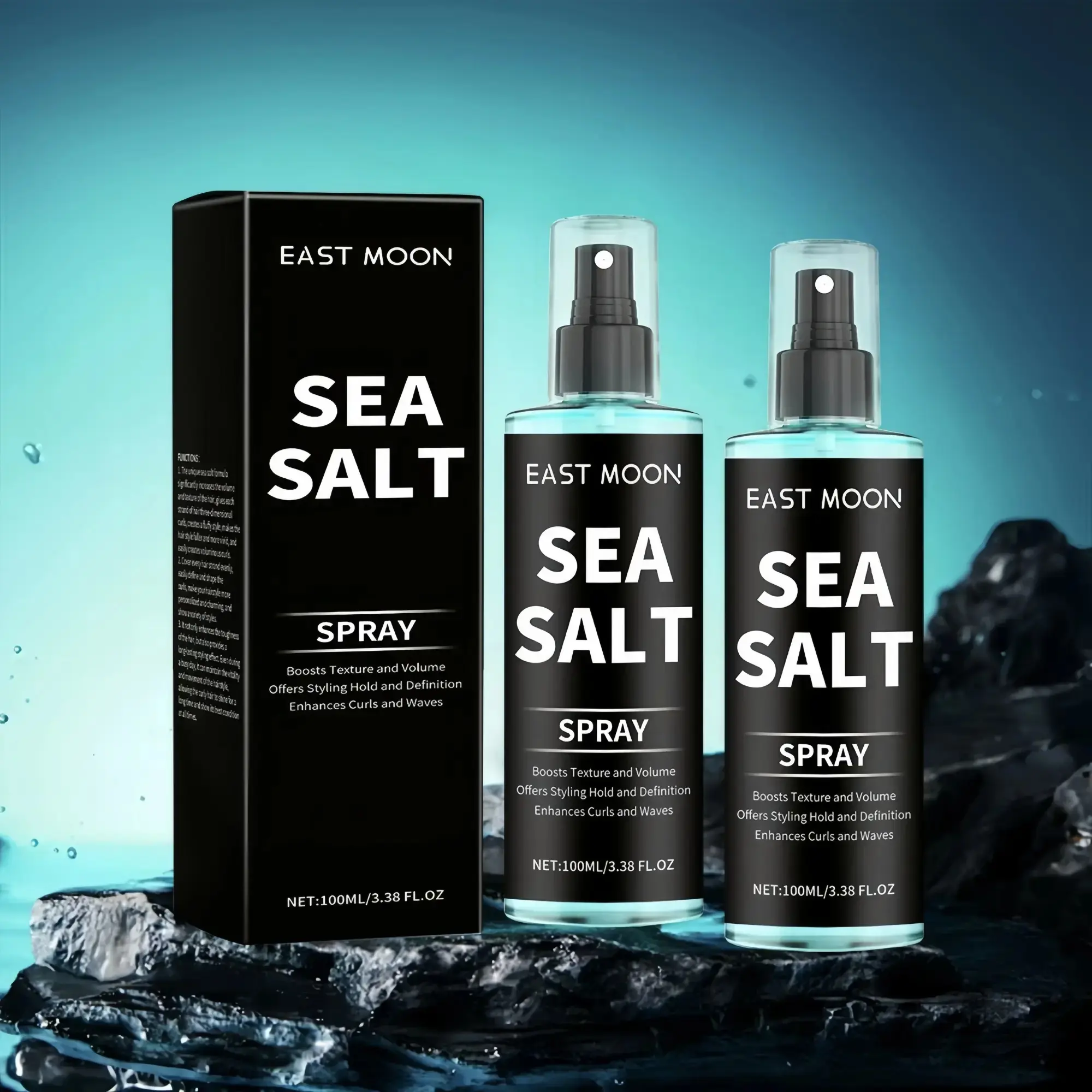 Sea Salt Curling Texture Spray 100ML - Long Lasting Hair Styling Mist for Men & Women, Natural Texturizing Product for Bouncy Waves & Defined Curls, Professional Non-Harmful Haircare