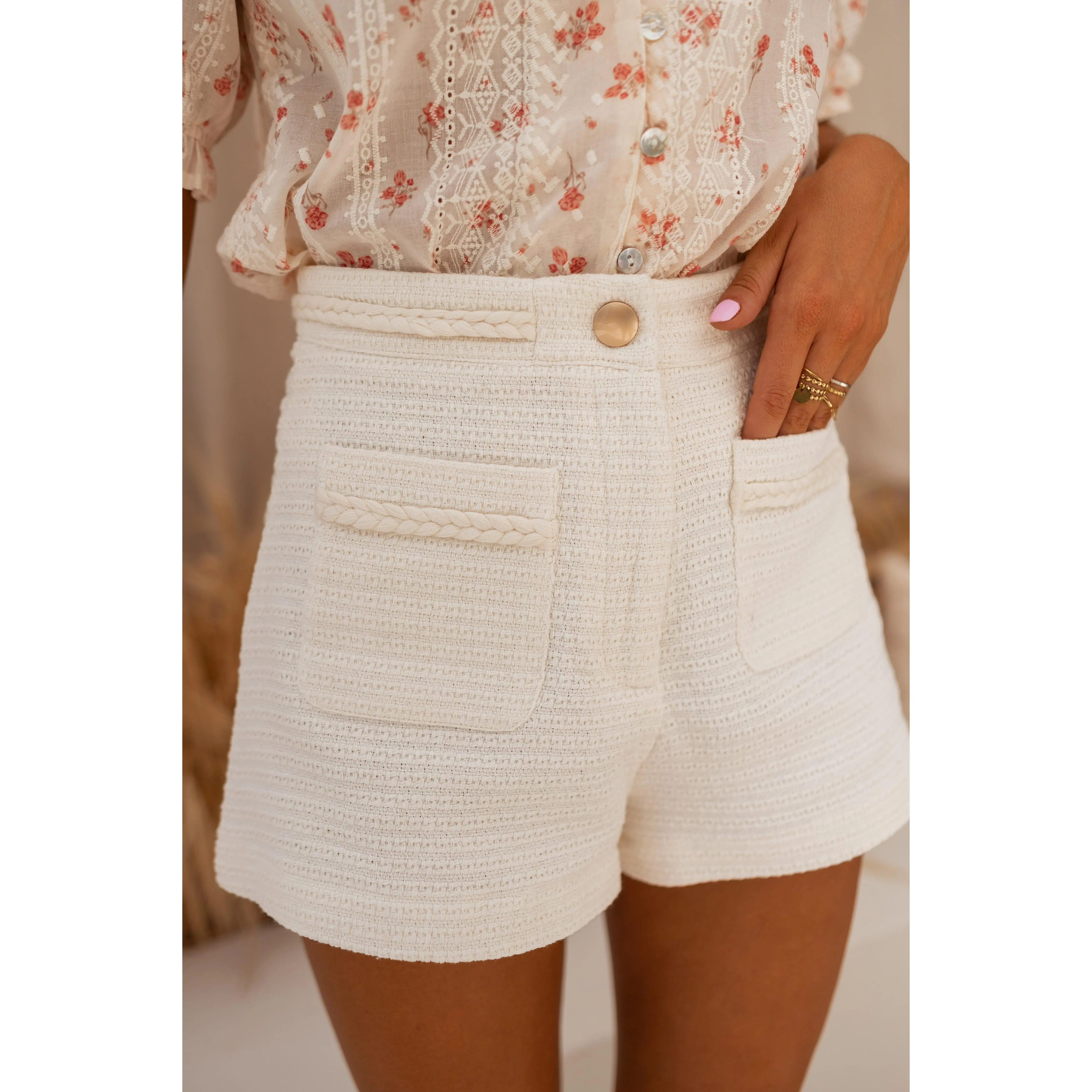 Ecru Adrian Shorts