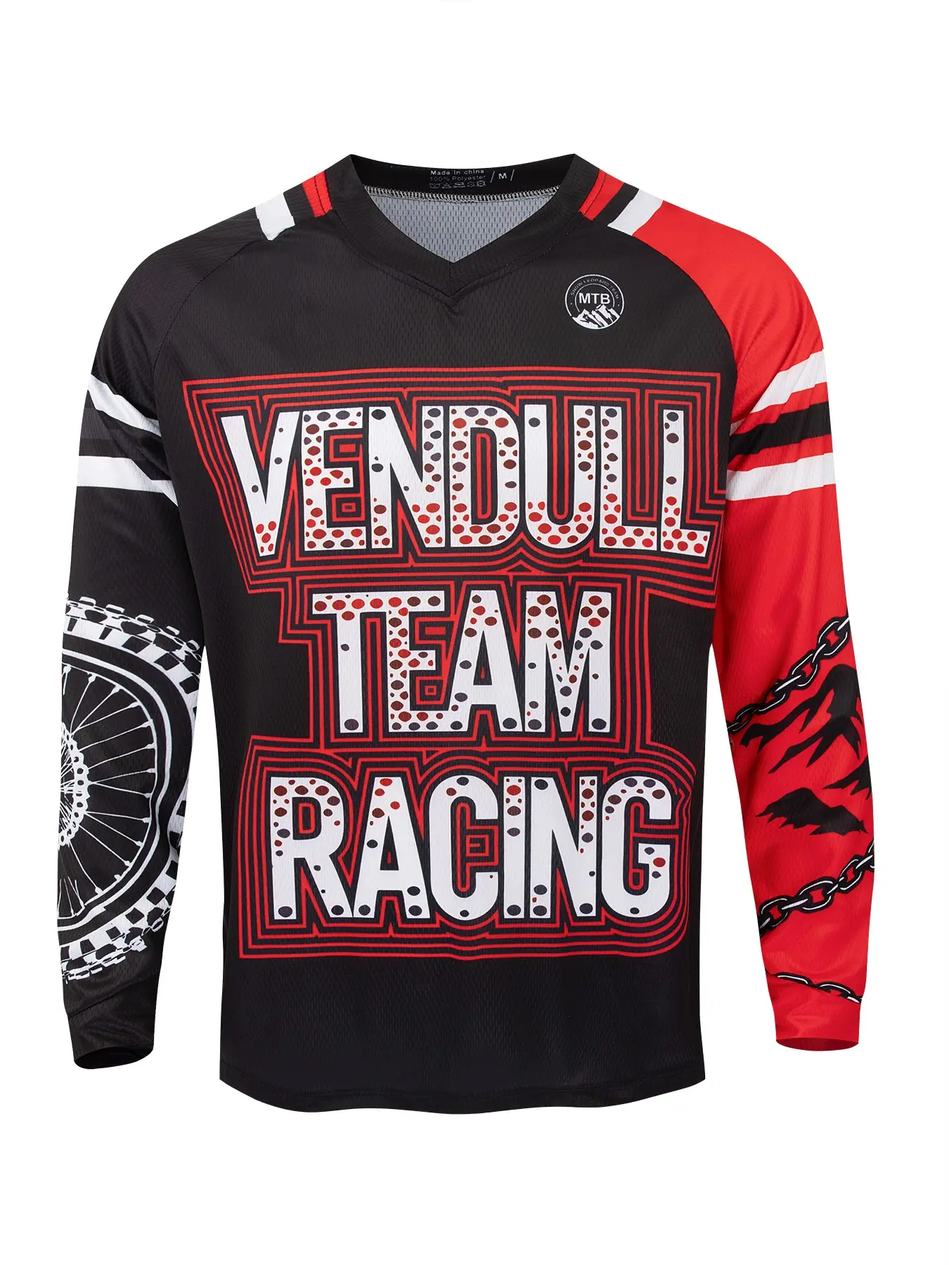 Motorcycle Racing Downhill Jersey, Long Sleeve Quick Dry Breathable Sporty Top, All over Print Biking Gear, Mountain Exploration Clothing