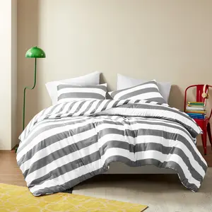 Stripe Textured Print Comforter Set - Stylish Striped Design with Unique Textured Finish for Cozy Sleep