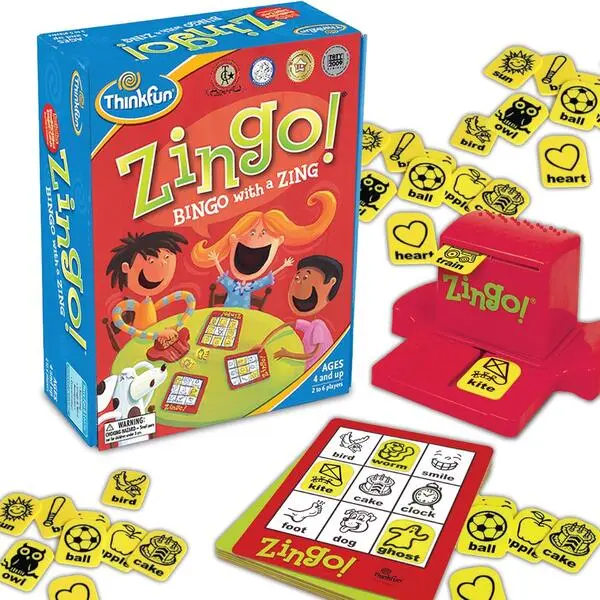 Zingo Bingo Award-Winning Preschool Board Game for Pre-Readers and Early Readers, Educational Family Game for Kids Ages 4+, Fun Learning Game for Boys and Girls