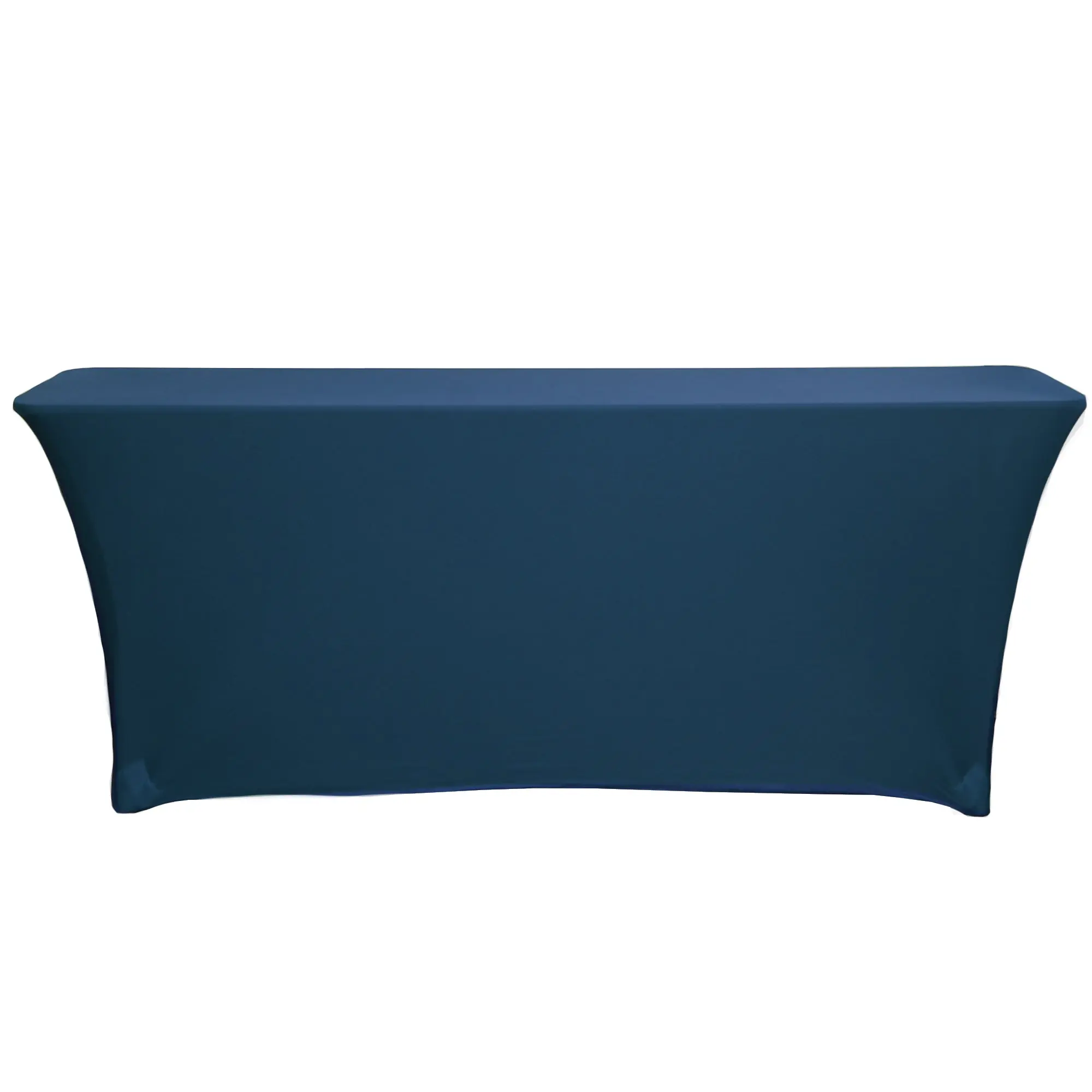 Stretch Spandex 8 ft x 18 Inches Rectangular Classroom Table Cover Navy Blue