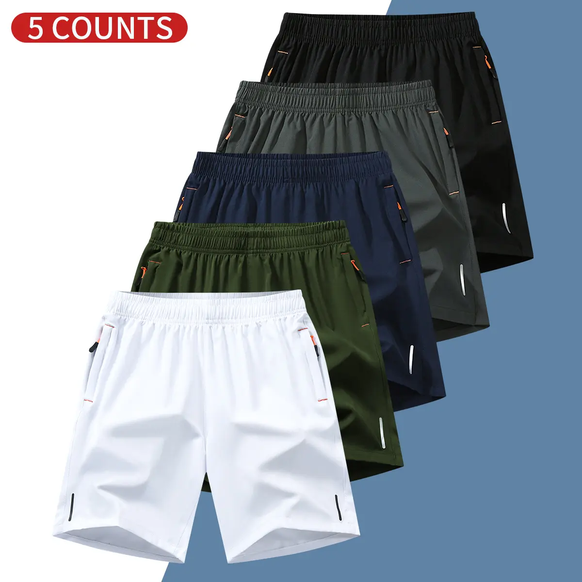 White + Green + Navy Blue + Dark Gray + Black