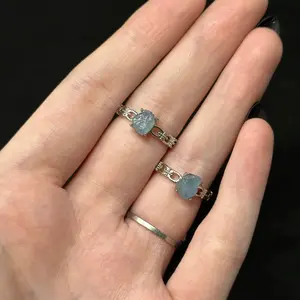 Adjustable Crystal Rings — Silver-Plated Copper