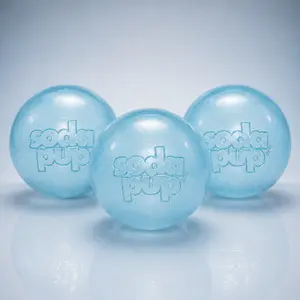 Ice Blue Glitter Ball Dog Toy 3-pack Close-Out | Soft PUP-X Rubber Floating Fetch Ball with Treat Dispenser | USA Made - no packaging - not for resale
