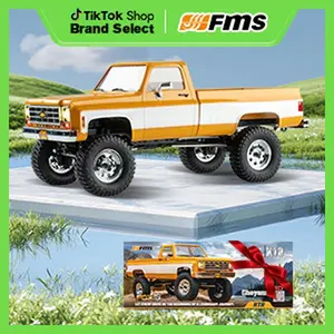 FMS 1/18 RC Crawler FCX18 Chevy K10 RC Truck RTR RC Car Model Car 8km/h 4WD 900mAh Hobby RC Cars Remote Control Car with LED Lights Vehicle 4-Ch 2.4GHz Transmitter