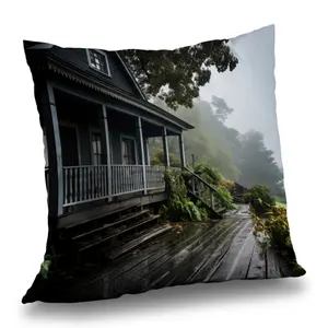 MWW C1PC20208NCF86 20x20 in. Brown Polyester Twill Rectangle Standard Pillow, Rainy Porch Home Decor Throw Pillow, Rectangle Standard Pillows
