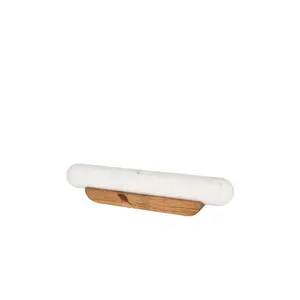 Verve Culture Marble Rolling Pin & Stand in White & Brown