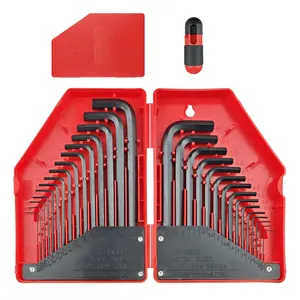 30-Piece Hex Key Set Wrench Set, SAE and Metric Allen Keys MM(0.7mm-10mm) SAE(0.028-3/8 inch) Heat-Treated, Torque Handle, High Leverage, Long & Short Keys, Easy Organization