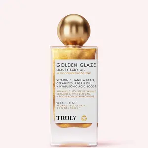 Golden Glaze Brightening Body Shimmer Oil – Targeted Dark Spot Treatment with Vitamin C, Ceramides & Hyaluronic Acid – Hydrates and Repairs Skin – Illuminates for a Radiant, Even-Toned Glow with a Silky Shimmer