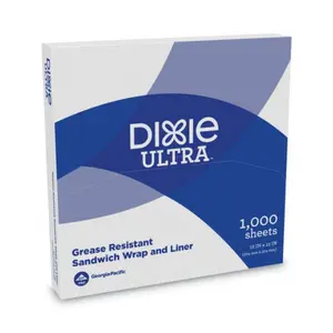 Dixie DXEGRC1212 Disposable Cornstarch All-Purpose Food Wrap, 12x12 in White, Oil-Resistant Cookware for Sandwich & Kitchen Use